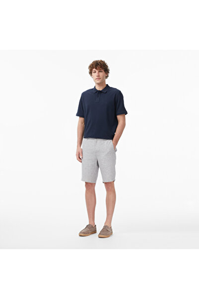 Nautica Erkek Gri Regular Fit Keten Şort