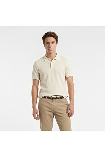 Nautica Erkek Krem Slim Fit Polo Yaka T-Shirt