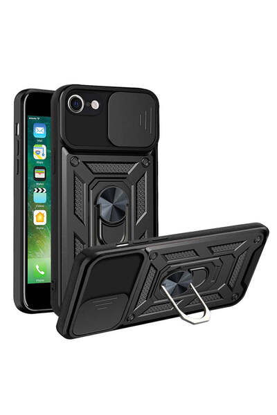 Techsuit Husă pentru iPhone SE 2, SE 2020, Seria CamShield, albastru - negru