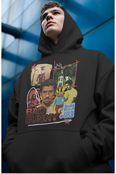 SEVBANO Bad Bunny Rapper Singer Front Printed Unisex Oversize Premium Hoodie