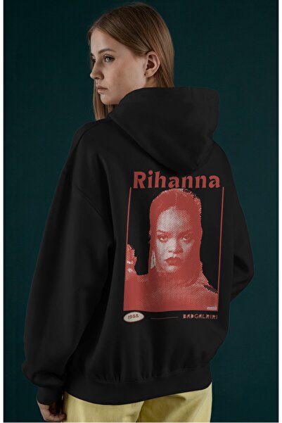 SEVBANO Rihanna Badgirl Singer Back Printed Unisex Oversize Combed Cotton Hoodie