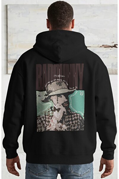 SEVBANO Bad Bunny Rapper Singer Back Printed Unisex Oversize Combed Cotton Ho...