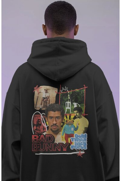 SEVBANO Bad Bunny Rapper Singer Back Printed Unisex Oversize Premium Hoodie