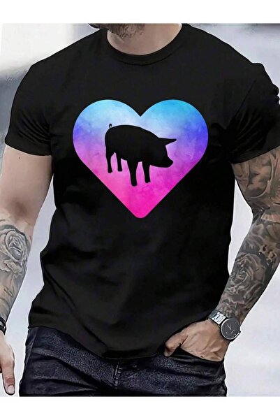 9TAY 100% Cotton Women Or Girls Pig T-Shirt Men's Women's Vintage Summer Vaca...