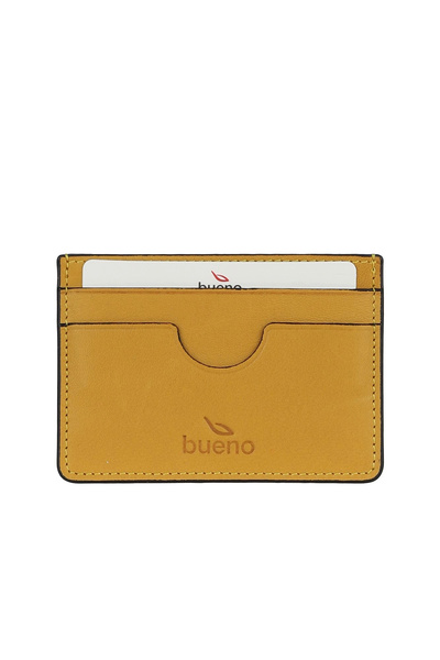 BUENO Yellow Leather Unisex Card Holder