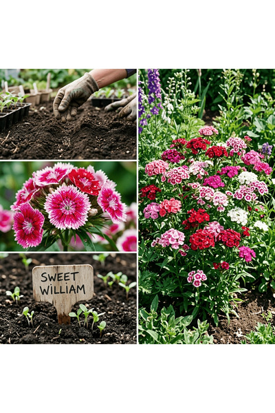 Bloom & Sow Seed 100 بذرة من زهرة سويت ويليام (ديانتوس بارباتوس) - ألوان متنو...