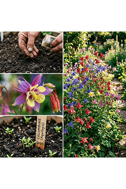 Bloom & Sow Seed بذور كولومبين المختلطة (متعددة الألوان). زهور زينة مناسبة لل...
