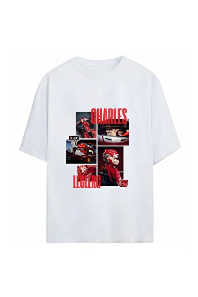 SVART WEAR Μπλουζάκι Charles Leclerc με στάμπα Unisex Oversize από 100% βαμβάκι