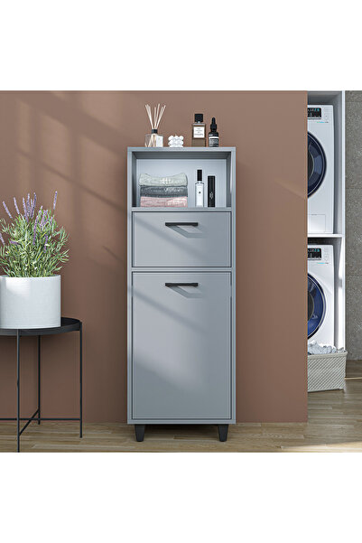 ROOMART Çamaşır Sepetli Banyo Dolabı, Çok Amaçlı Çekmeceli Dolap 45 cm