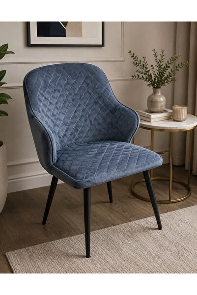 N.zone Modern Dining Chair Upholstered Fabric Padded Seat & Backrest Armchair...