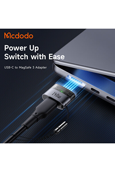 CLICK Mcdodo - Adaptor OTG (OT-8850) - Type-C la MagSafe 3, 140W, Aliaj de aluminiu, Indicator LED, pentru
