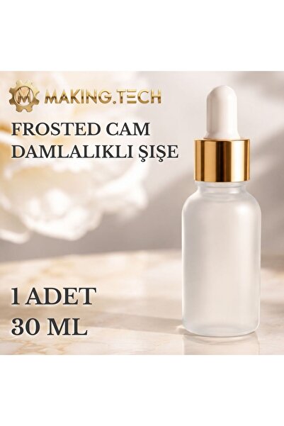 HORECA MARKET 30ml Frosted Glass Dropper Bottle – Empty Cosmetic Oil and Seru...