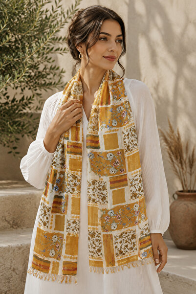 EastWest Trading Large Size Viscose Shawl – Bamboo Blend Patterned Lightweigh...