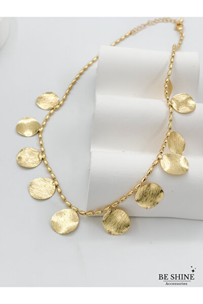 Be shine accessories VİP Seri Pullu Çelik Kolye (40+5cm)