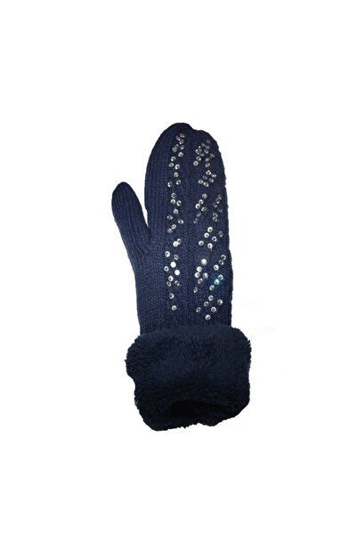 OEM Manusa de dama in nuanta de bleumarin, material tricotat
