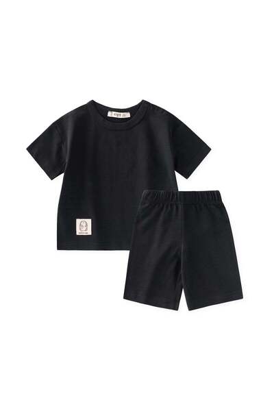 Cigit Basic Capri Set 1-5 Years Black