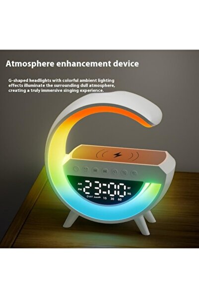 Sanlux Ceas deșteptător cu difuzor Bluetooth 5.0, încărcare wireless de 15W ș...