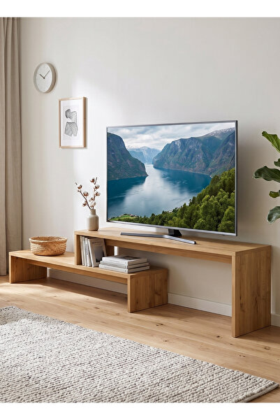 Skandi homeworks ATLAS 190 cm Modern TV Sehpası Minimalist İskandinav TV Ünitesi