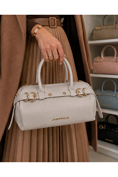 Just Polo Women's Patent Leather Bowling Hand and Shoulder Bag Length: 13 cm ...