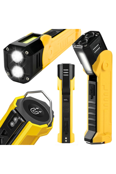 VERK Lampă de lucru reîncărcabilă COB LED, lanternă de atelier cu magnet și c...