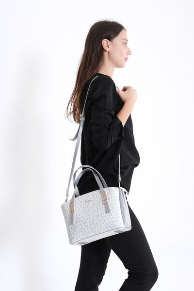 Just Polo New Season White/Grey Shoulder and Hand Bag