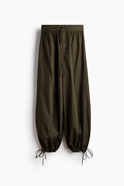 H&M Paçaları Balon Kesimli Poplin Pantolon