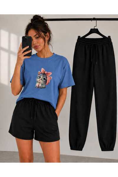 CLOTHES33 MAJICA, KRATKE PANTALONE, 3-DELIČNI SET, LAKA LETNJA ODEĆA, UPISUJU...