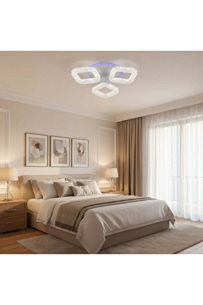 Alessandro DESIGN Lustra LED RENATO Nobile cu telecomanda si cristal, 39W, 3 ...
