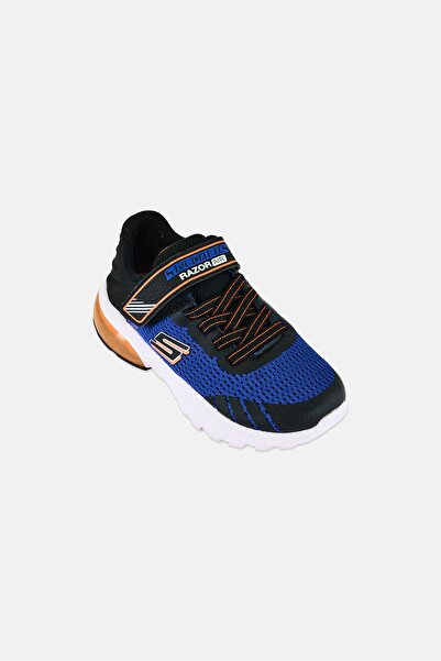 SKECHERS Kids Boy Razor Flex Tulvex Velcro Closure Sneakers Shoes, Blue