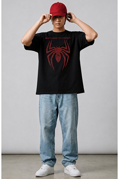 Fuddy Moda Oversize Spider Printed T-Shirt, Unisex Spider Logo Printed Kids T...