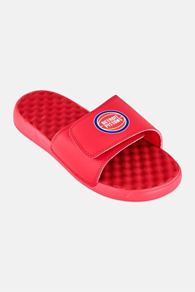 iSlide Men Detroit Pistons Primary Logo Slip On Slides, Red