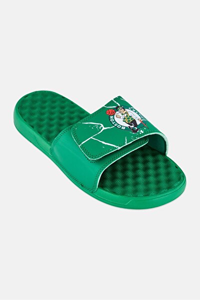 iSlide Men Boston Celtics Shattered Logo Slip On Slides, Green