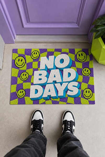 Evsebu No Bad Days Μοντέρνο Διακοσμητικό Χαλάκι Εξωτερικής και Εσωτερικής Πόρτας