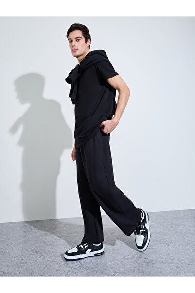 Styli Men Straight Leg Cotton Blend Joggers with Drawcord