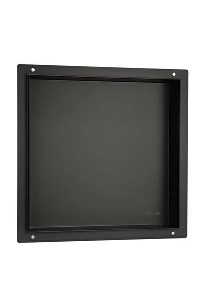 BALNEO Etajeră pătrată încastrată Wall-Box 30x30x10 cm, fără ramă, negru periat