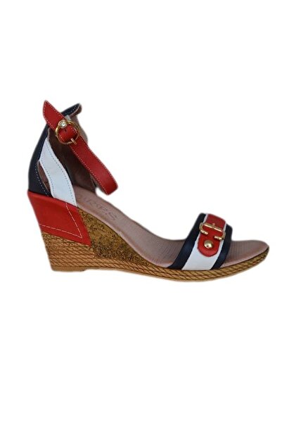 OEM Sanda chic, cu design de curea in nuante alb-bleumarin-rosu