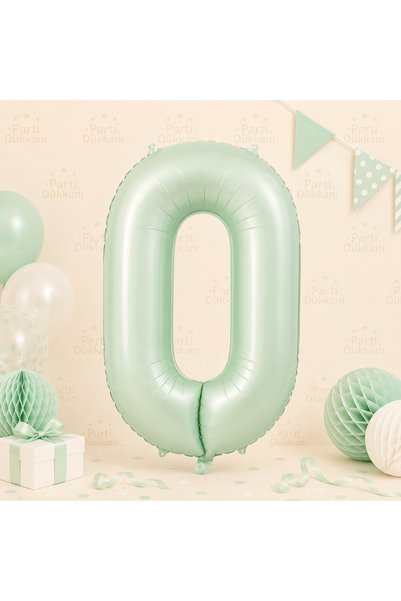 Parti Dükkanı 16 Inch 36 cm Green 0 Number Foil Balloon Birthday Age Balloon ...