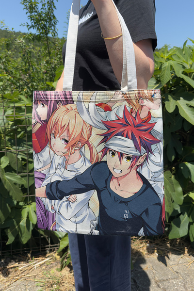 ZipZap Food Wars V1 Лятна и зимна двулицева чанта от канава с принт, аниме чанта