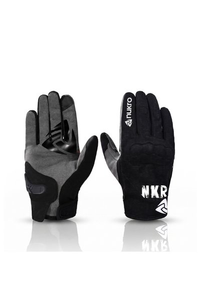 nukro wear Nukro Ervo Black Summer Motorcycle Gloves Ce Certified Protected Touchscreen