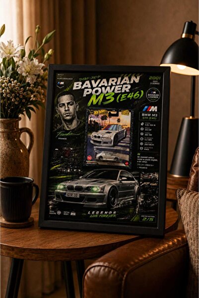 Genel Markalar Hotwheels 1/64 ölçekli BMW M3 GTR 47.5x37.5 tablo