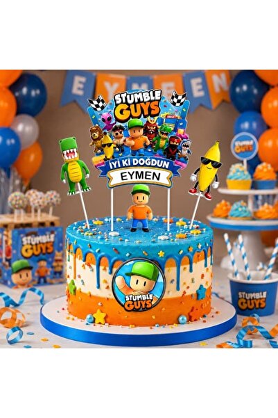 parti show Stumble Guys Pasta Süsleme Seti 5'li