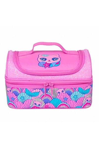 SMIGGLE Deniz Kızı Kedi Desenli Termal Beslenme Çantası Pembe