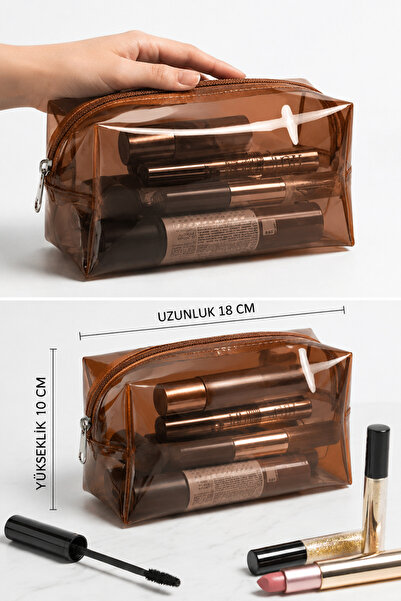 Mas'dala EGAR Brown Neon Makeup Bag Travel Type Organizer Stylish Amber Desig...