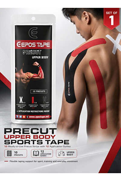 EPOSTAPE Set of 1 EPOS TAPE Precut Upper Body Kinesiology Tape, 10 Pieces, 2 ...