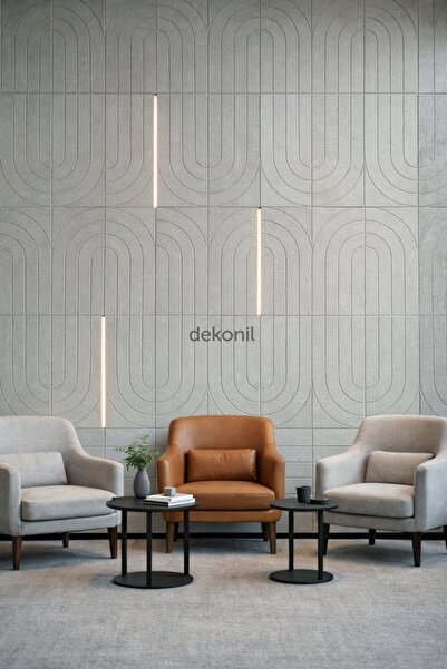 Dekonil 40x90 Cm Lena Çift Taraflı İşlemeli Mdf Oval Duvar Paneli 2'li Set