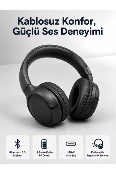 Genel Markalar 2025 Model Kulak Üstü Bluetooth Hoparlör ANC Özellikli - Lisinya