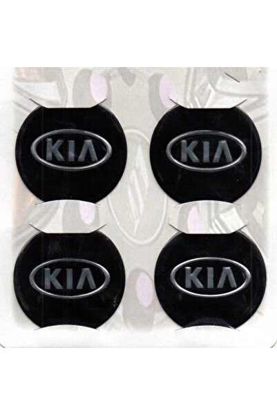 GARDENAUTO Kia Compatible Black Aluminum Adhesive Wheel Hub 4Pcs 60 mm