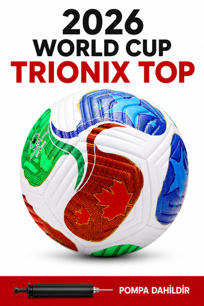ByKurt Futbol Topu 2026 Dünya Kupası Trionix 5 Numara Pompalı Set