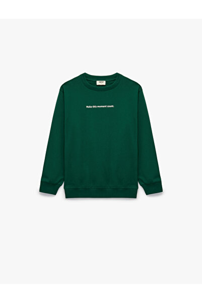 Koton Cotton Long Sleeve Crew Neck Printed Sweatshirt