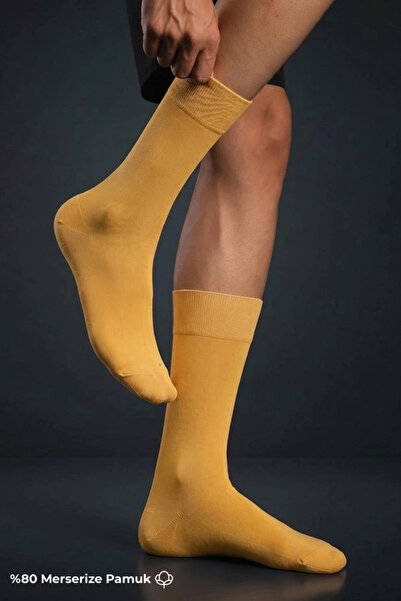 Mısırlı Men's Mercerized Ergonomic Socks Lycra Mustard